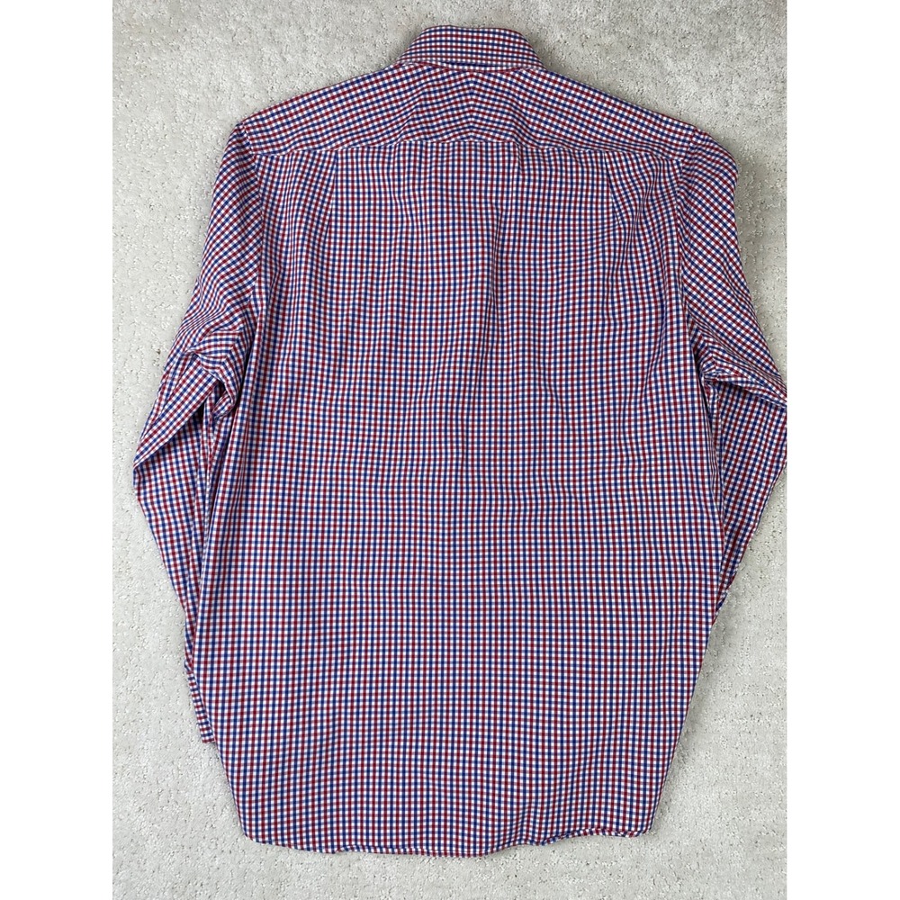 Charles Tyrwhitt Shirt Mens 15.5/33 Red Blue Gingham Slim Fit Cotton Button Down - Picture 4 of 8